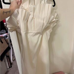 BHLDN Ivory Strapless Puff Sleeve Gown